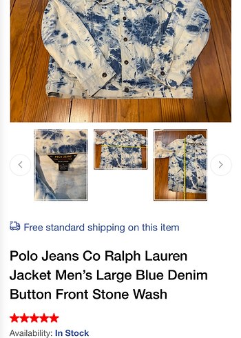 Ralph lauren Batik Desenli Denim Ceket - Görsel 9