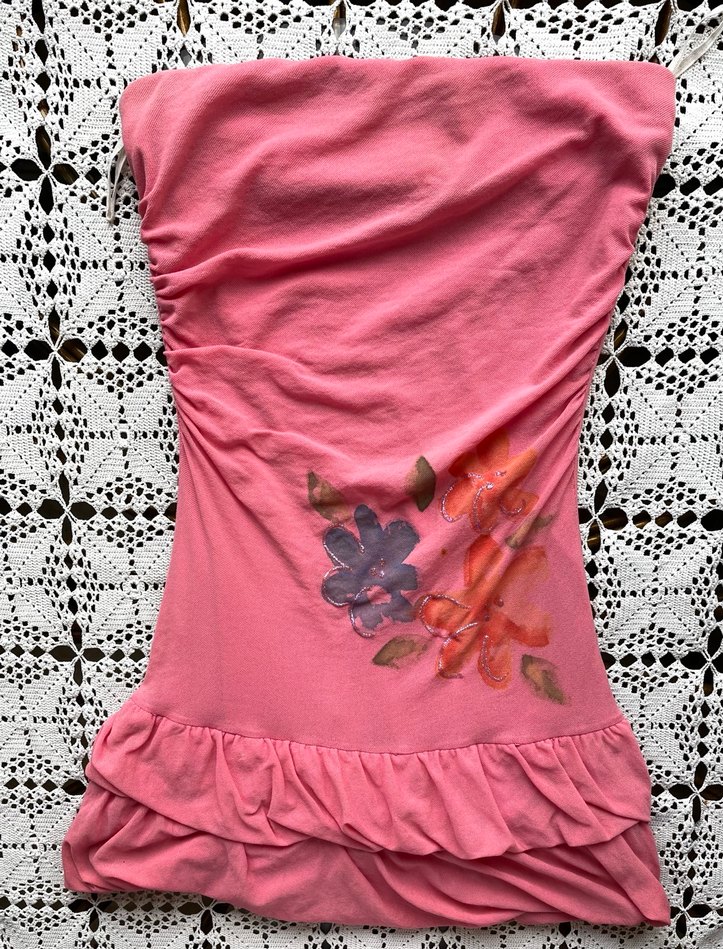 Pembe Straplez vakkorama elbise - Görsel 4