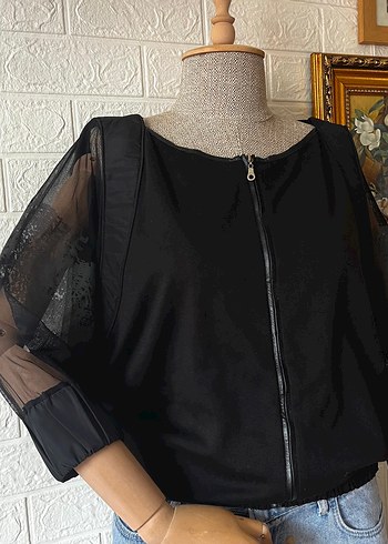 Siyah Mini Goth Kadın tül hırka - Görsel 7