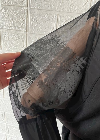 Siyah Mini Goth Kadın tül hırka - Görsel 9