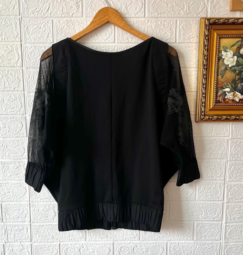 Siyah Mini Goth Kadın tül hırka - Görsel 3