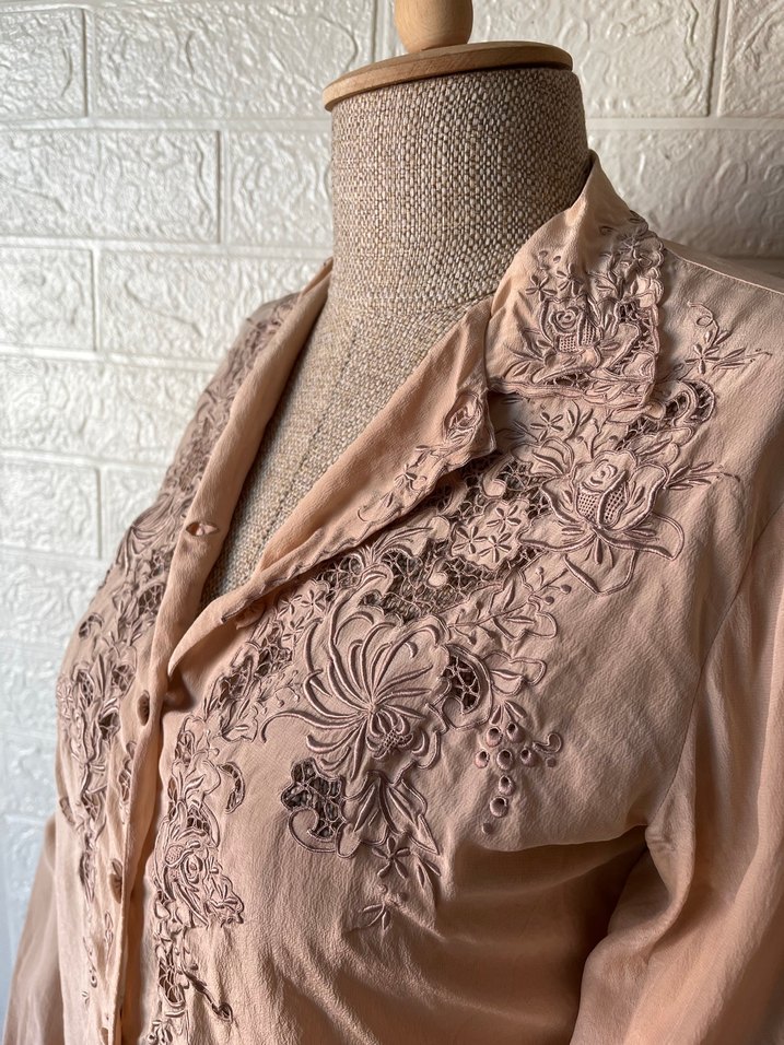 %100 ipek el işçiliği zarif gömlek - Görsel 3