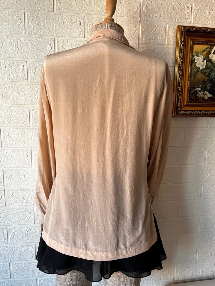 %100 ipek el işçiliği zarif gömlek - Görsel 4