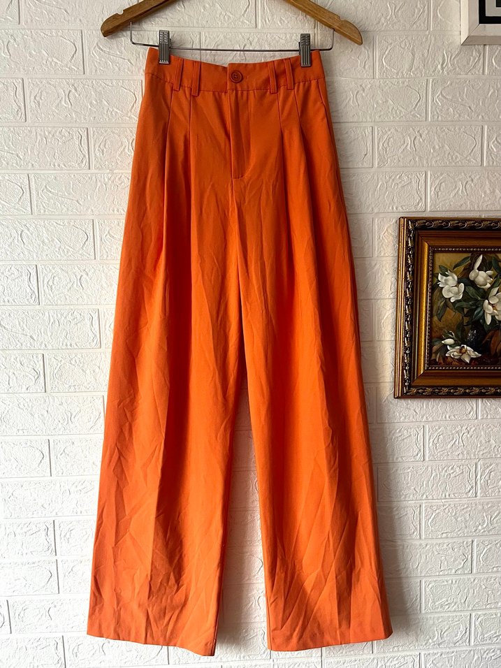 Turuncu palazzo pantolon - Görsel 2