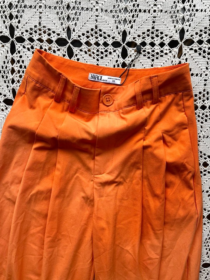 Turuncu palazzo pantolon - Görsel 4