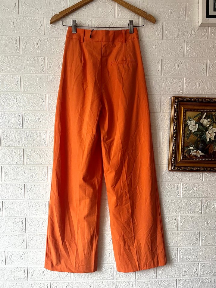 Turuncu palazzo pantolon - Görsel 3