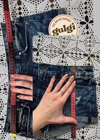 2000s düşük bel 0 beden kot şort - Görsel 7