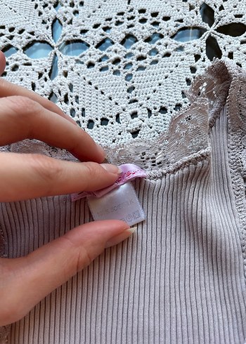 %100 ipek dantelli bluz - Görsel 5