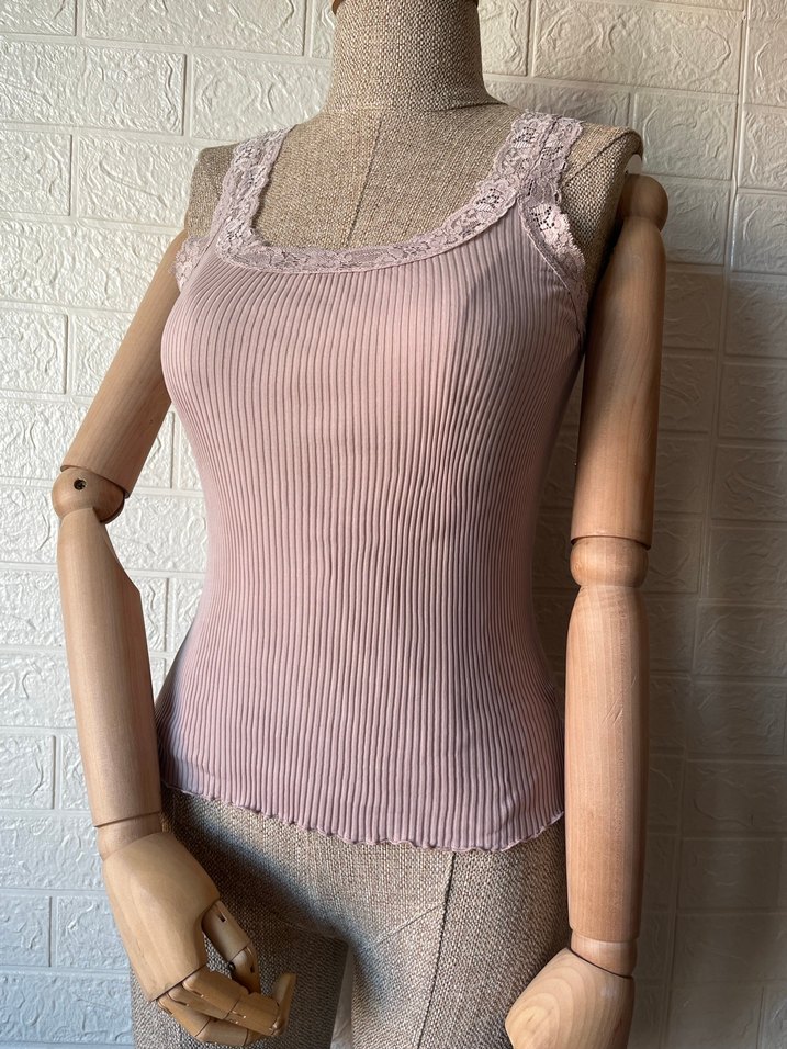 %100 ipek dantelli bluz - Görsel 2