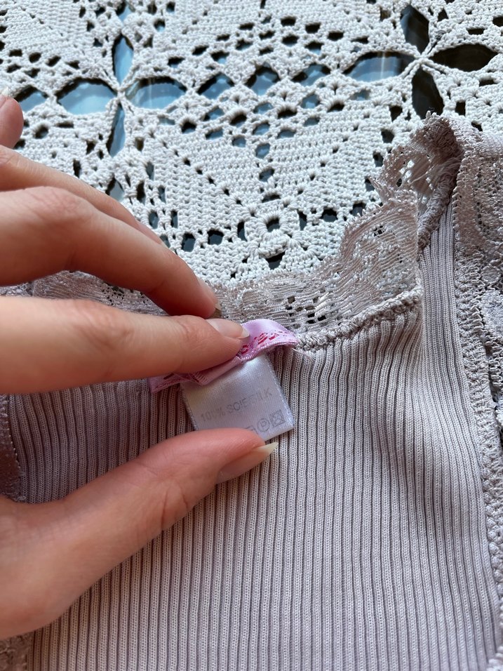 %100 ipek dantelli bluz - Görsel 5