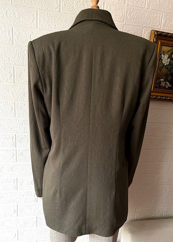 Vintage haki blazer ceket - Görsel 3
