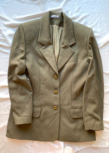 Vintage haki blazer ceket - Görsel 4