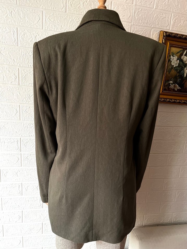 Vintage haki blazer ceket - Görsel 3