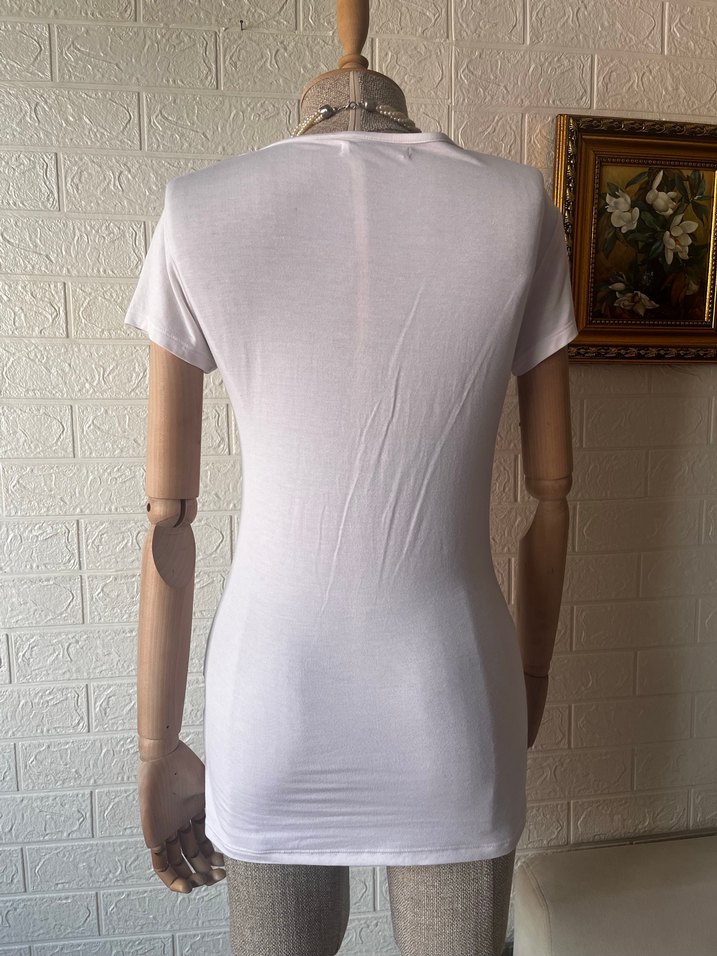 Y2k 2000s tişört pullu simli - Görsel 4