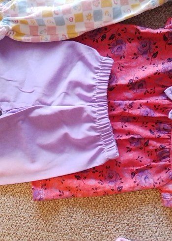 Bebek Kız Renkli Fırfırlı Kolsuz Elbise Seti - Görsel 2