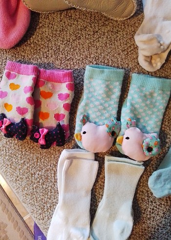 Kız Çocuk Pastel Renkli Örgü Çorap Seti - Görsel 2
