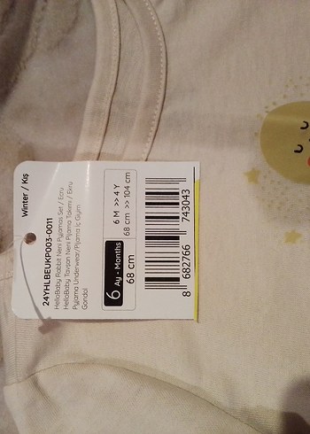 Beyaz Baskılı Uzun Kollu Bebek Takımı - Görsel 4