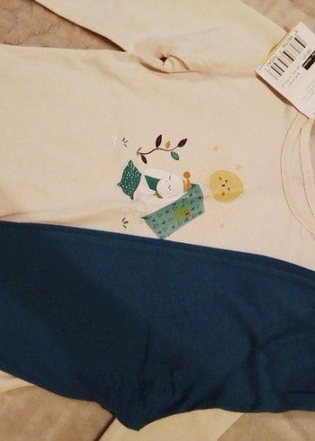 Beyaz Baskılı Uzun Kollu Bebek Takımı - Görsel 2