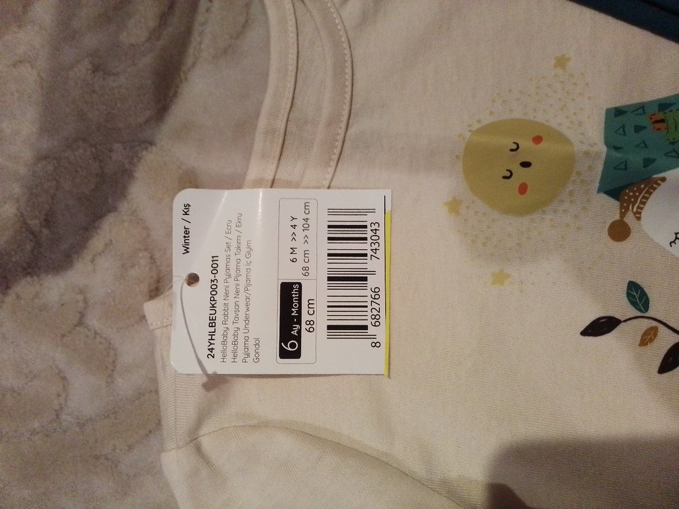 Beyaz Baskılı Uzun Kollu Bebek Takımı - Görsel 4