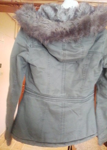 asker yeşili  Kadın Street Style Midi Ceket - Görsel 3