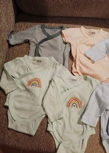 Pastel Renkli Uzun Kollu Bebek Body Seti - Görsel 2