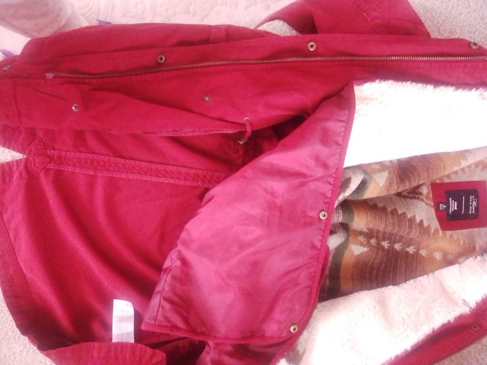 Bordo Kadın Midi Boy Kürklü Mont - Görsel 5