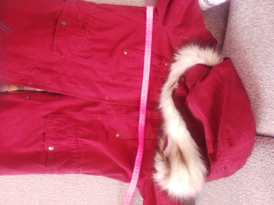 Bordo Kadın Midi Boy Kürklü Mont - Görsel 4