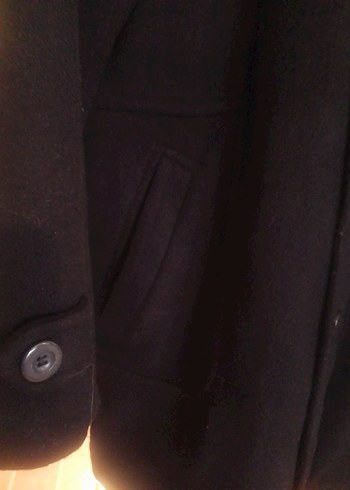 Düğmeli Siyah Erkek Midi Kaban - Görsel 6