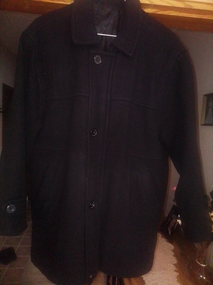 Düğmeli Siyah Erkek Midi Kaban - Görsel 2