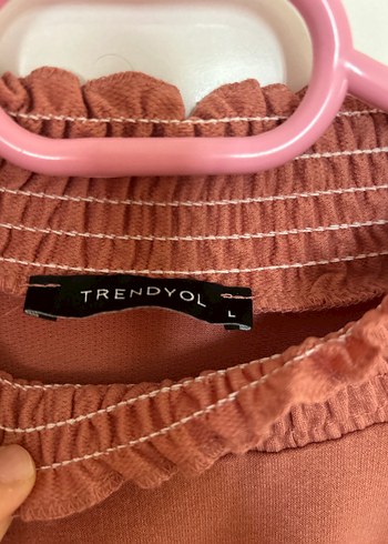 Kiremit rengi Fırfırlı  tunik - Görsel 5