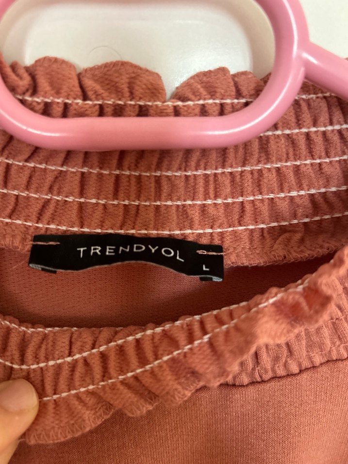 Kiremit rengi Fırfırlı  tunik - Görsel 5