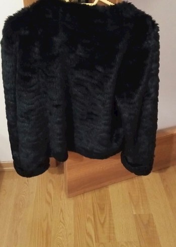 Zara Siyah Kadın Kürk Detaylı Midi Ceket - Görsel 8