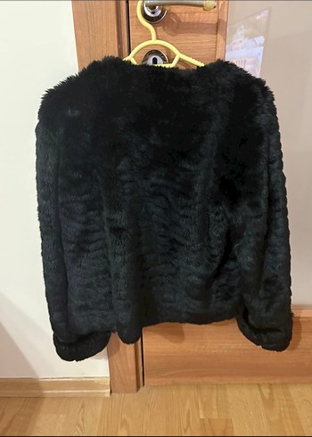 Zara Siyah Kadın Kürk Detaylı Midi Ceket - Görsel 4