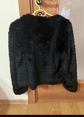 Zara Siyah Kadın Kürk Detaylı Midi Ceket - Görsel 3