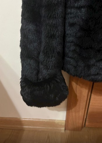 Zara Siyah Kadın Kürk Detaylı Midi Ceket - Görsel 6