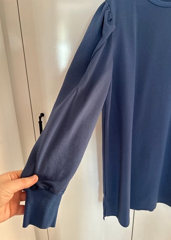 Mavi Kadın Sweatshirt - Rahat Kesim, Bisiklet Yaka - Görsel 2