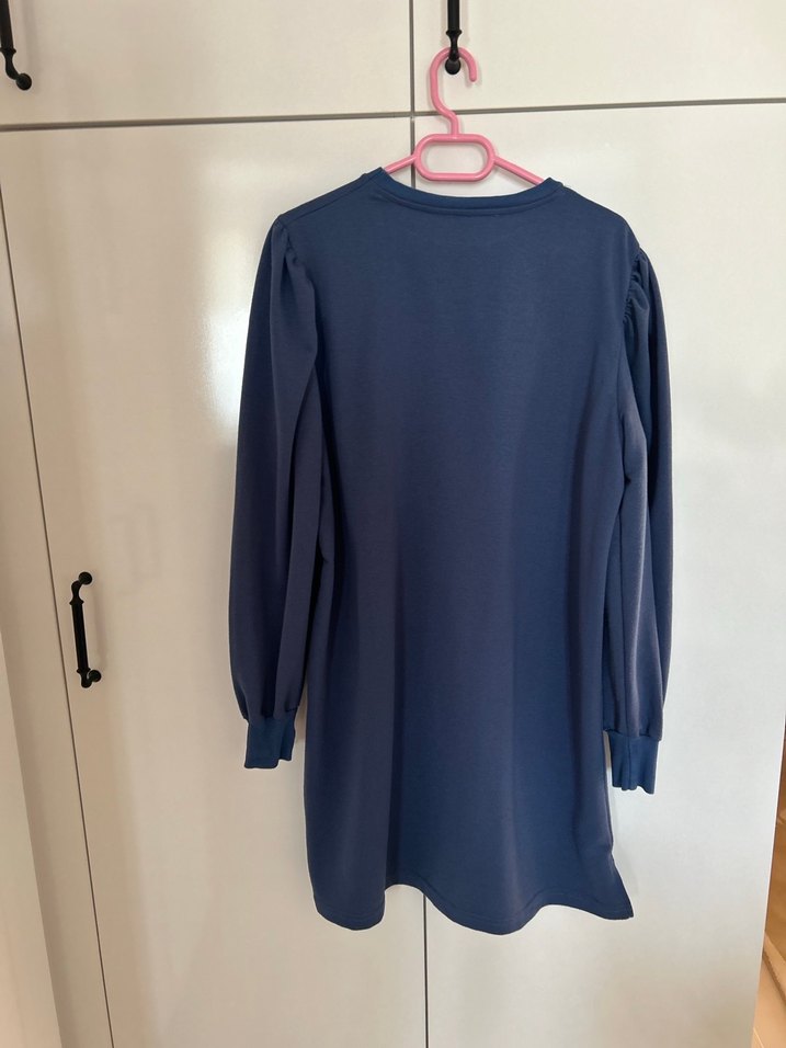 Mavi Kadın Sweatshirt - Rahat Kesim, Bisiklet Yaka - Görsel 5