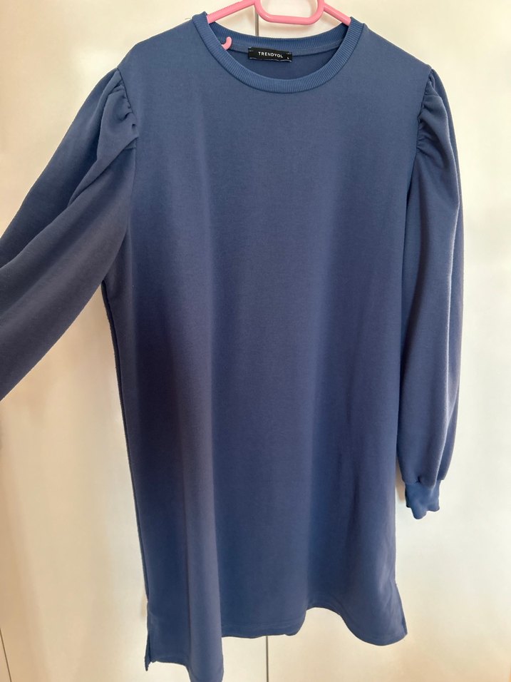 Mavi Kadın Sweatshirt - Rahat Kesim, Bisiklet Yaka - Görsel 3