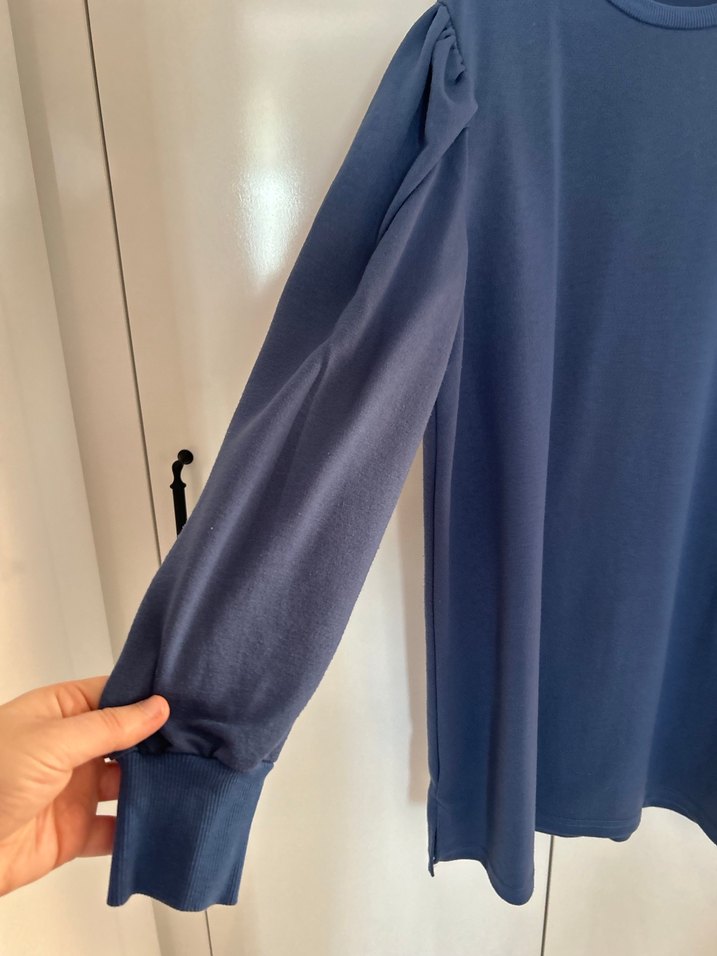 Mavi Kadın Sweatshirt - Rahat Kesim, Bisiklet Yaka - Görsel 2