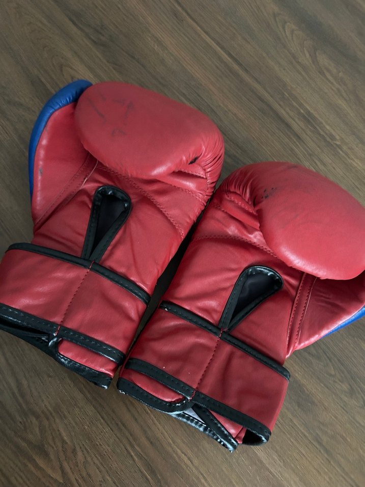 Erkek Kırmızı Deri Boks Eldiveni Velcro - Görsel 4