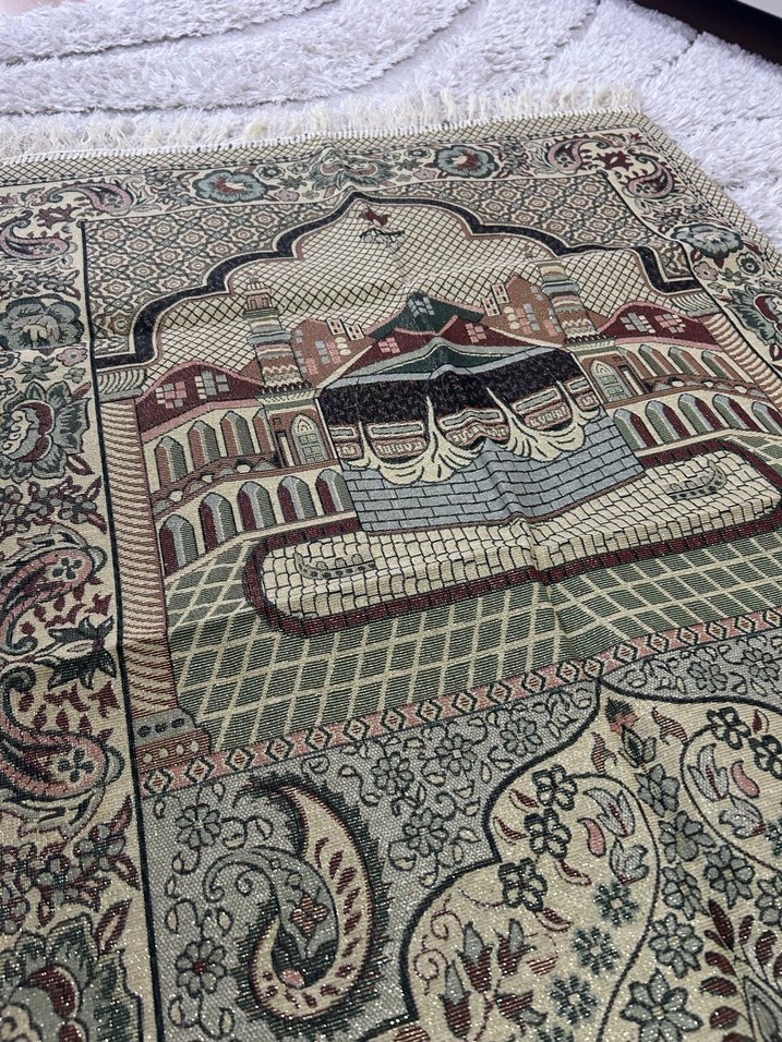 Gri Çok Renkli Desenli Geleneksel seccade - Görsel 2