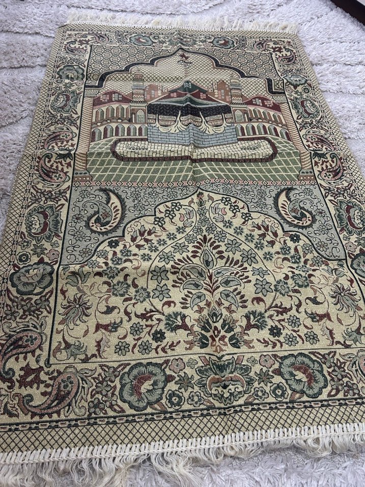 Gri Çok Renkli Desenli Geleneksel seccade - Görsel 3