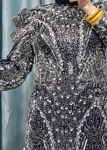 lacivert özel taşlı tasarım abiyemiz  - Görsel 8