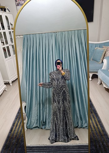 lacivert özel taşlı tasarım abiyemiz  - Görsel 9