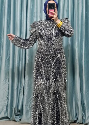 lacivert özel taşlı tasarım abiyemiz  - Görsel 4