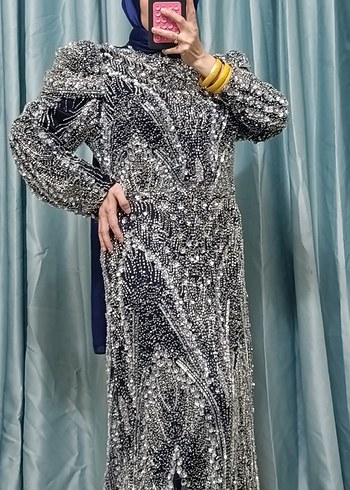 lacivert özel taşlı tasarım abiyemiz  - Görsel 6