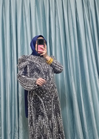 lacivert özel taşlı tasarım abiyemiz  - Görsel 3