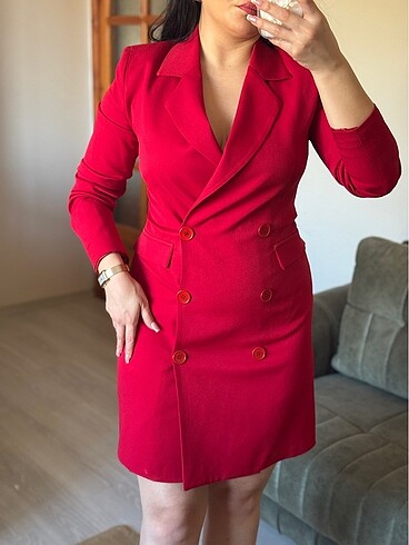 Zara Kırmızı ceket elbise