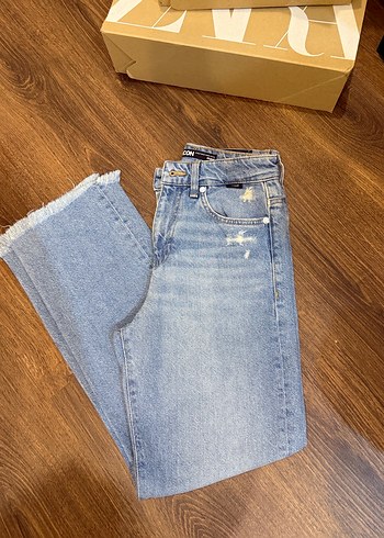 34 Beden mavi Renk Kadın Mavi Midi Boy Denim Kot Pantolon