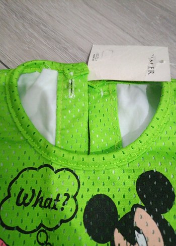 Kız Çocuk Yeşil Baskılı Örme Elbise - Görsel 2